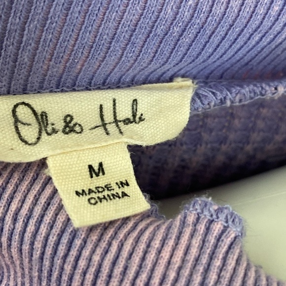 Periwinkle Washed Mixed Fabrics/Long Sleeve Pullover Top /thumbholes/ tunic NWT - Picture 12 of 15